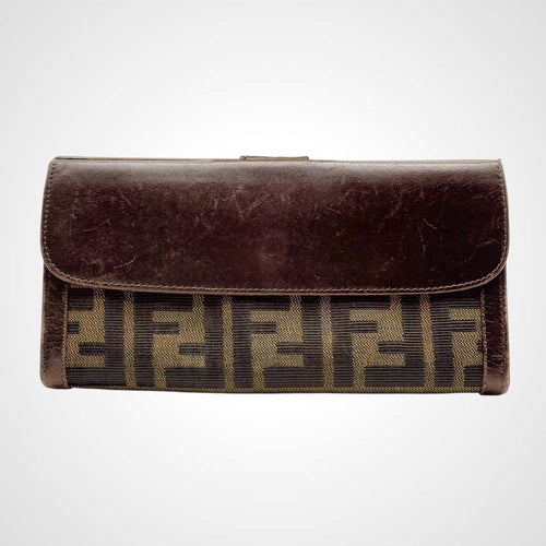 Fendi Long Wallet Zucca Pattern Vintage