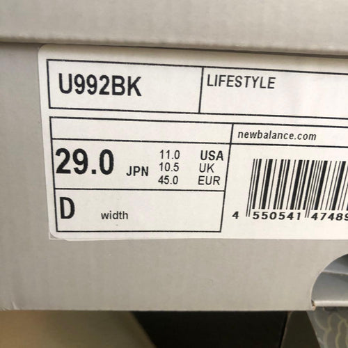 New Balance Sneakers 992 Eb Black/Gray