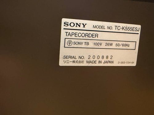 Sony Cd, Md Cassette Decks Tc-K555Esj