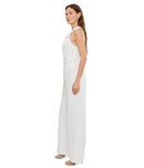 Long Sleeves, Three Quarter Sleeve Adrianna Papell Rosette Halter Jumpsuit Ivory