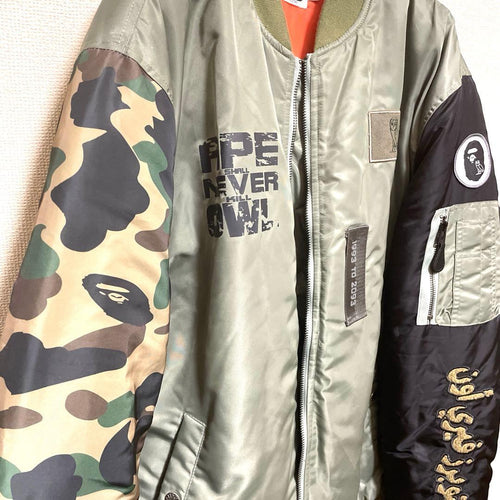 A Bathing Ape Ma-1 Flight Jackets 22Aw Bape Ovo Loose Fit Olive