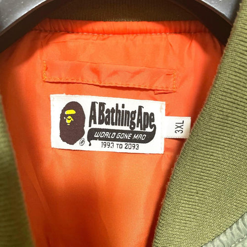 A Bathing Ape Ma-1 Flight Jackets 22Aw Bape Ovo Loose Fit Olive