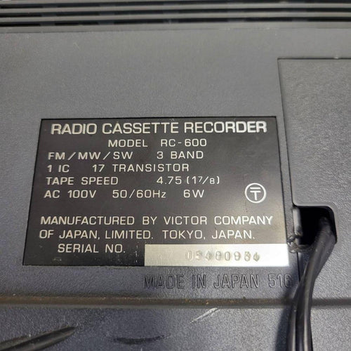 Victor Radios Radio Cassette Players Rc-600