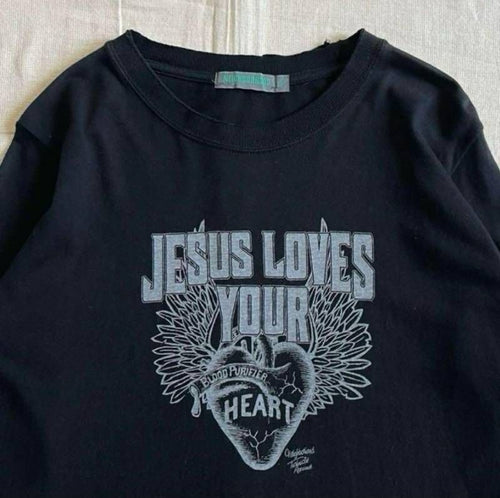 Neighborhood 7 Minutes, Long -Sleeved Cut -And -Sew Archive T Small Jesus Loves