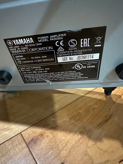 Yamaha Power Amplifiers Pa2030A