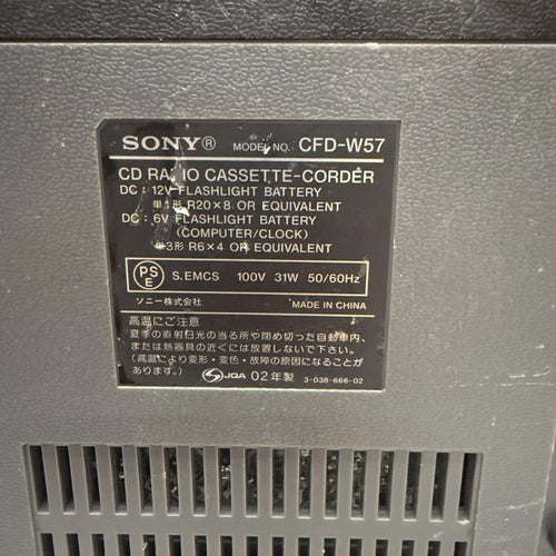 Sony Radio And Boombox Cfd-W57 Cd