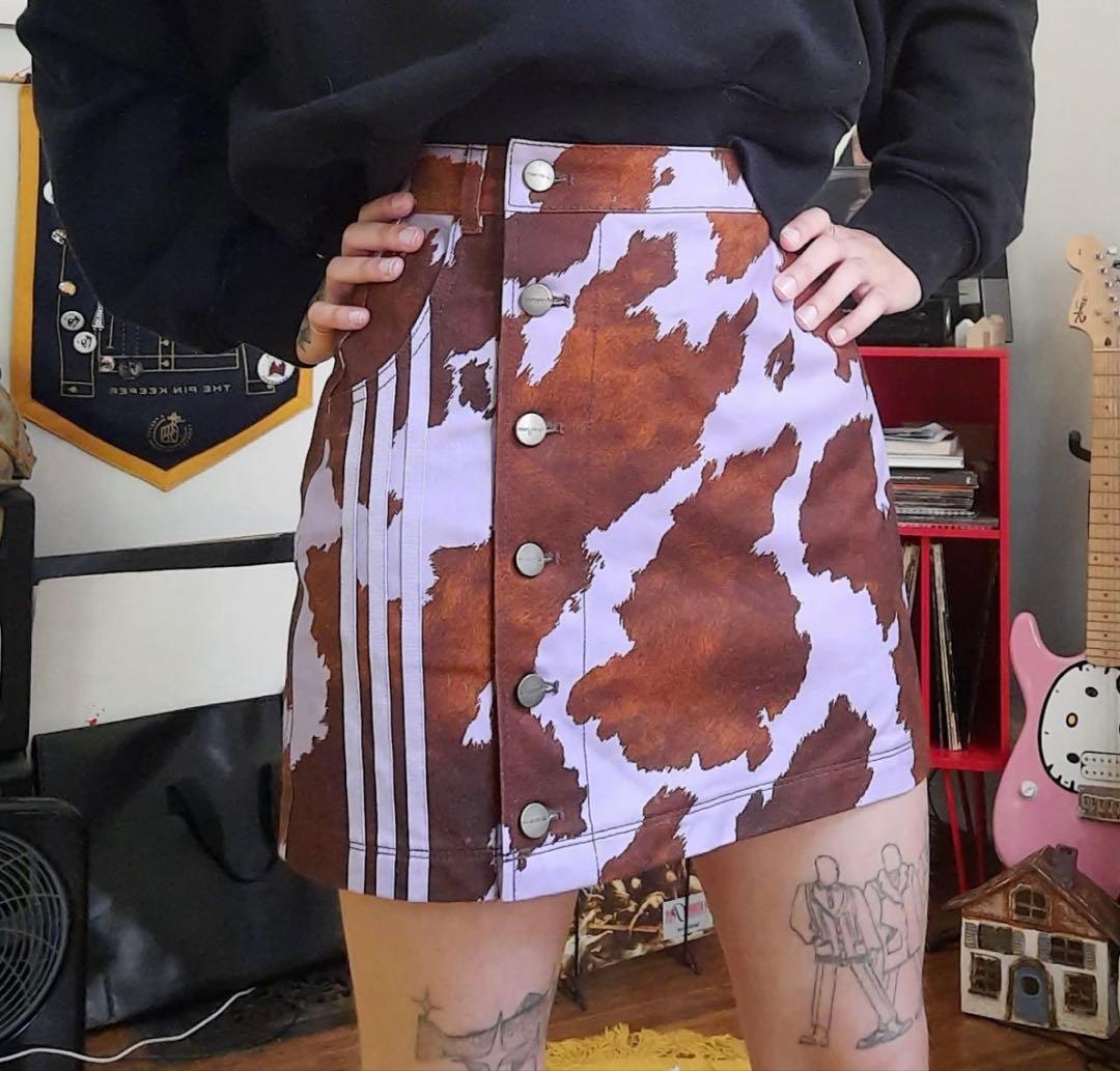 Adidas Pencil Skirts Ivy Park Denim Cow-Print Skirt