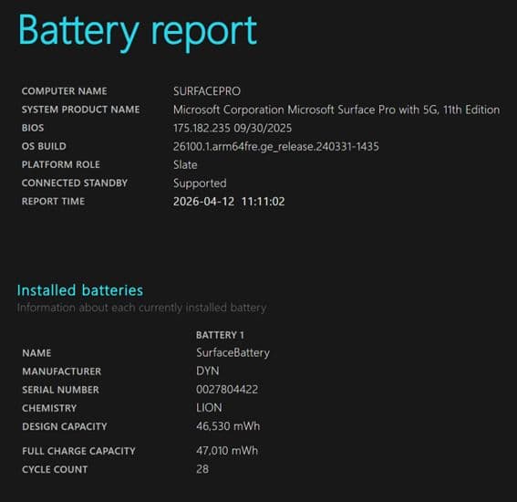 Microsoft Windows Tablet Body Surface Pro 11 5G
