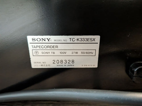 Sony Cd, Md Cassette Decks Tc-K333Esx 3 Es Ok
