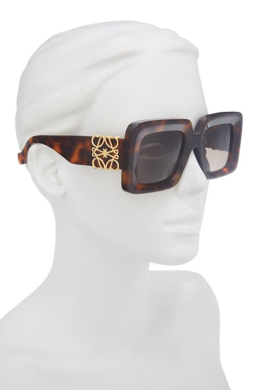 Loewe Sunglasses Anagram Square Dark Havana Brown