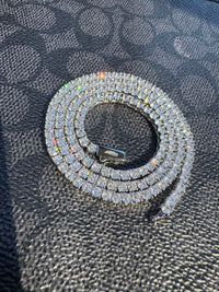 Necklaces Luxury Tennis Necklace/3Mm/51Cm/Silver Silver
