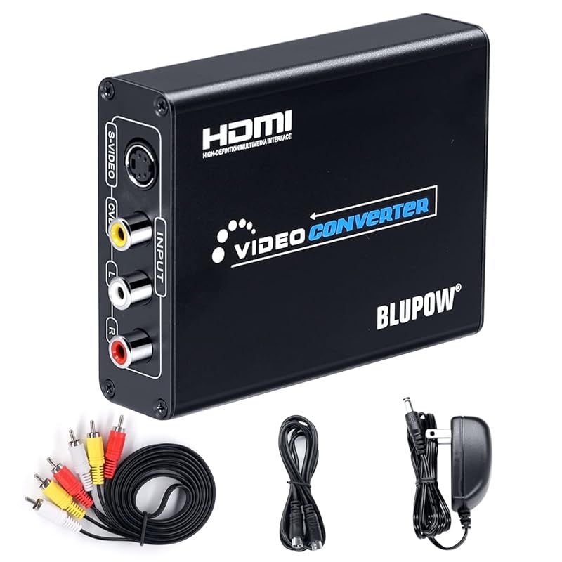 Conversion Plug Blupow /S To Hdmi 1080P Composite 3Rca Av/S-Video Hd /3 Rca 0