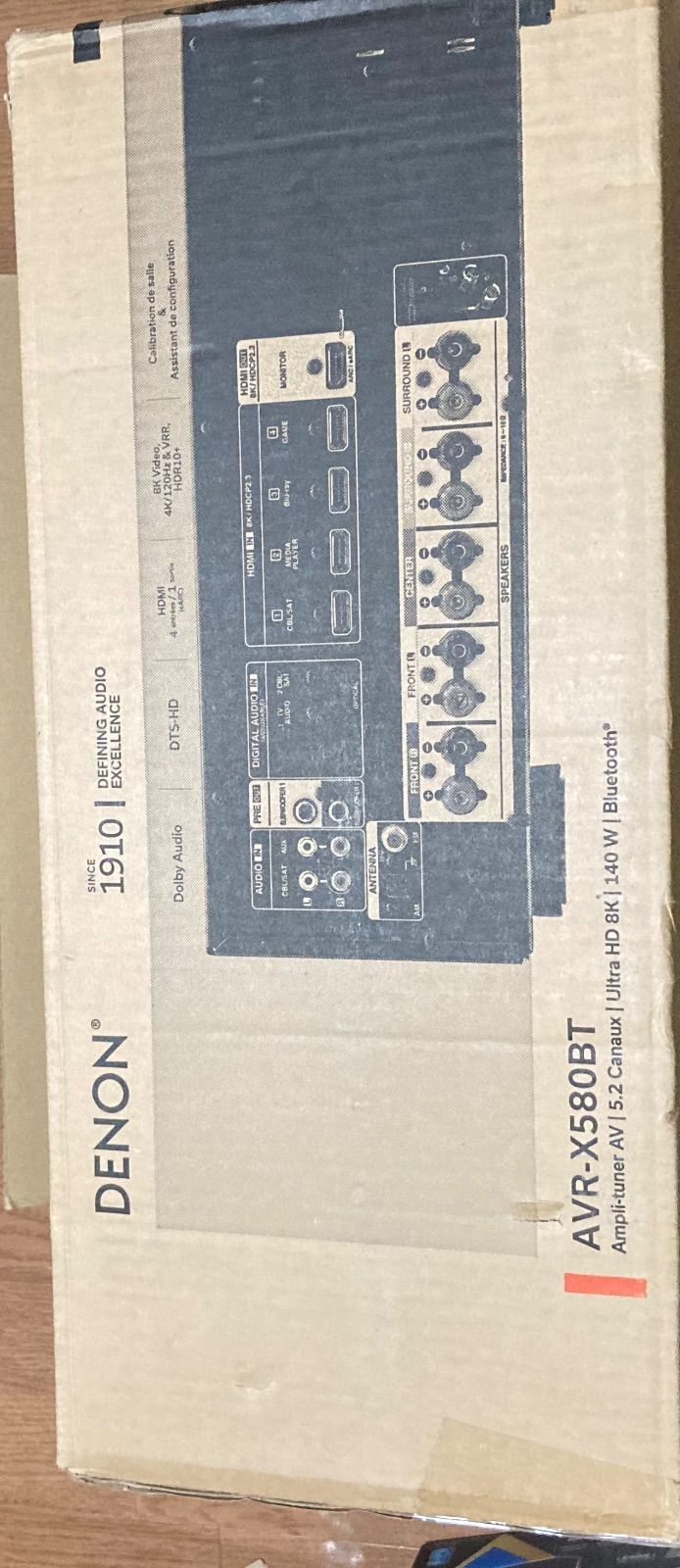 Av Amplifier Denon Avr-X580Bt 5.2Ch 8K Bluetooth