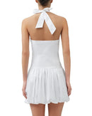 Long Sleeves, Three Quarter Sleeve Simkhai Brooke Cotton Halter Mini Dress White