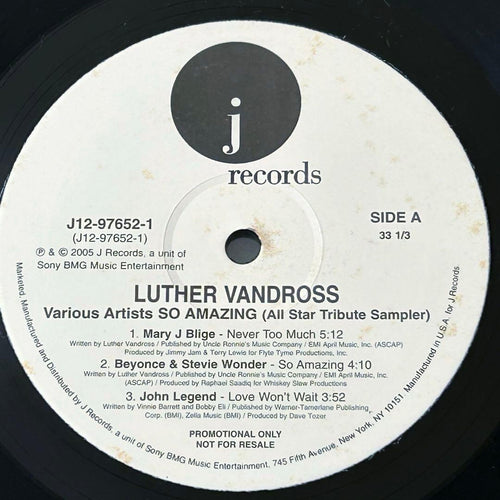 Overseas Music Luther Vandross So Amazing Va Lp