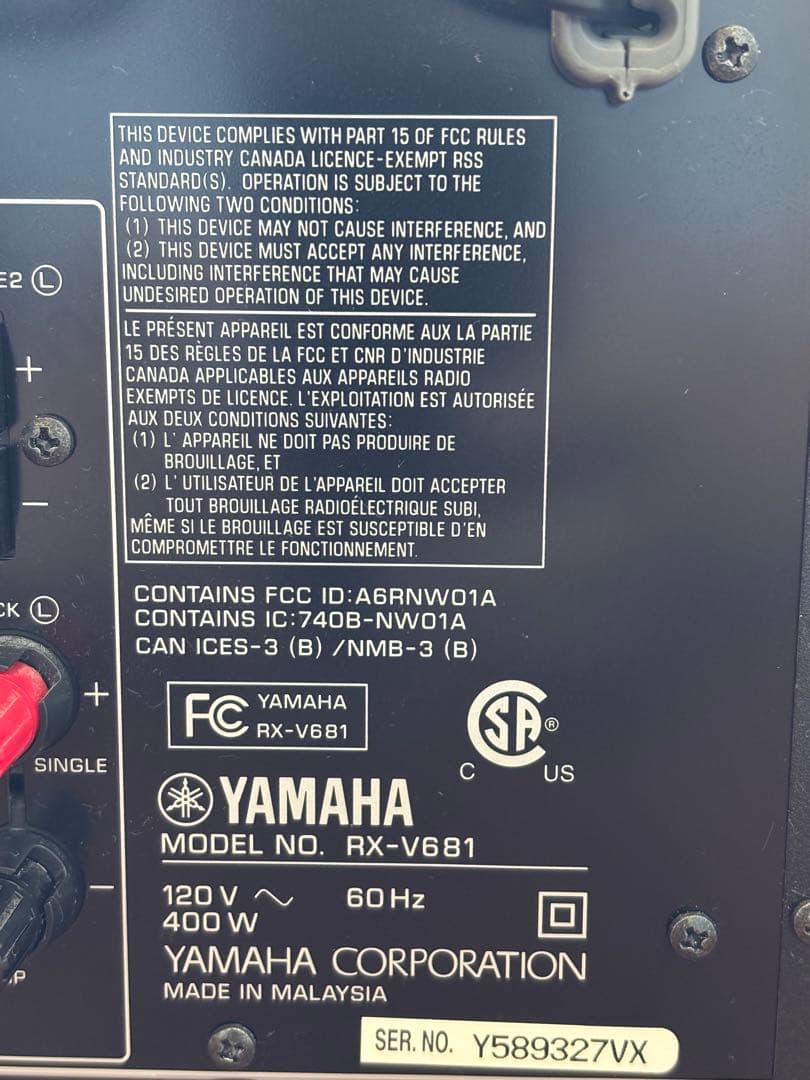 Yamaha Av Amplifier Rx-V681 7.2Ch