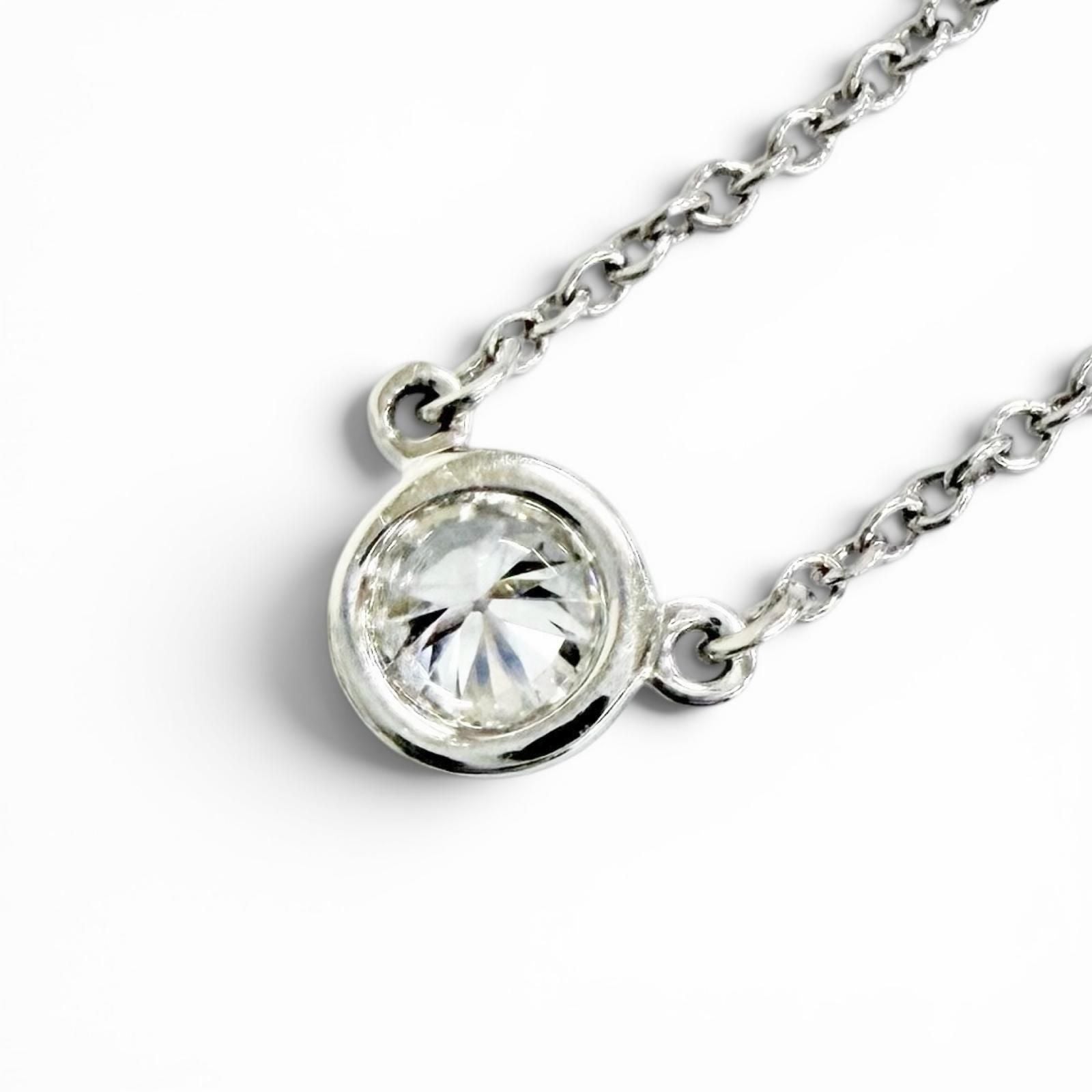 Tiffany Necklace Tiffany&Co. Pt950 1P 0.18Ct 2.42G (Color)
