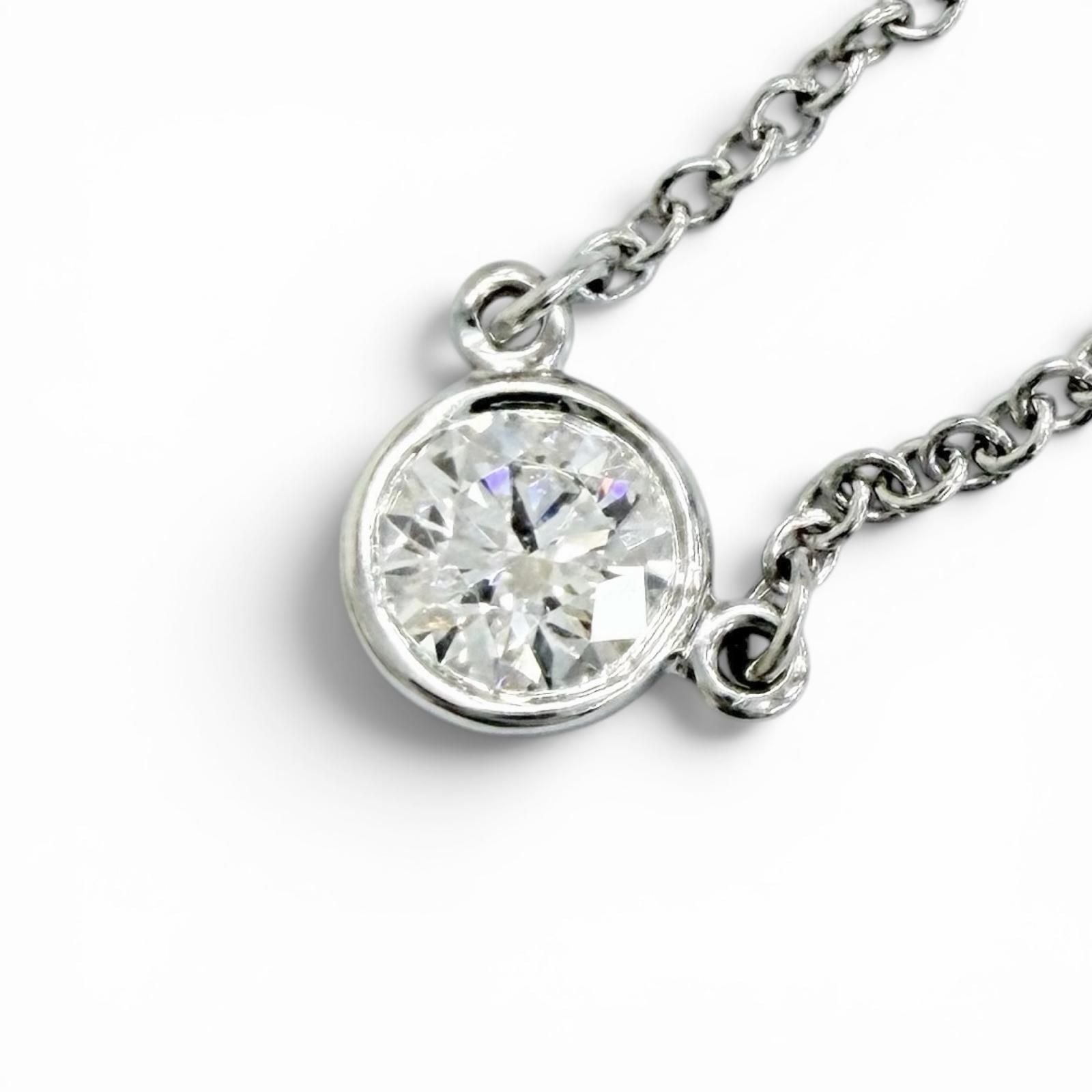 Tiffany Necklace Tiffany&Co. Pt950 1P 0.18Ct 2.42G (Color)