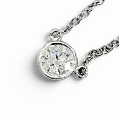 Tiffany Necklace Tiffany&Co. Pt950 1P 0.18Ct 2.42G (Color)