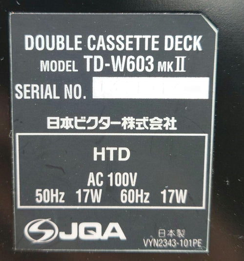 Victor Cd Md Cassette Deck Td-W603Mk Ii
