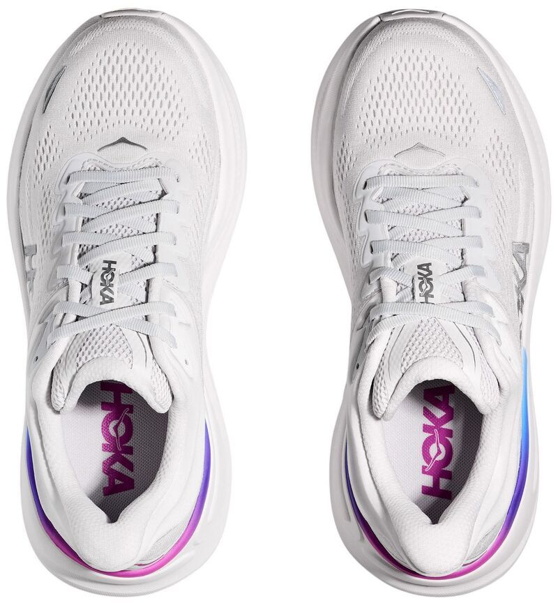 Sneakers Hoka Womens Bondi 9 Running Shoes Whitepink Opal