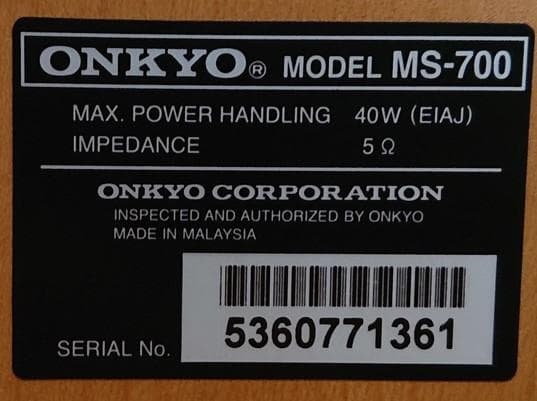 Onkyo Speakers Ms-700