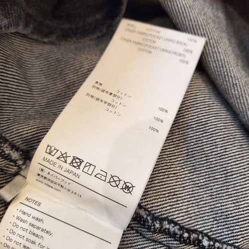 Wtaps Denim Shirts Dungaree Wcpo 01 Ls Cotton Black