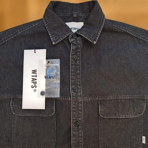 Wtaps Denim Shirts Dungaree Wcpo 01 Ls Cotton Black