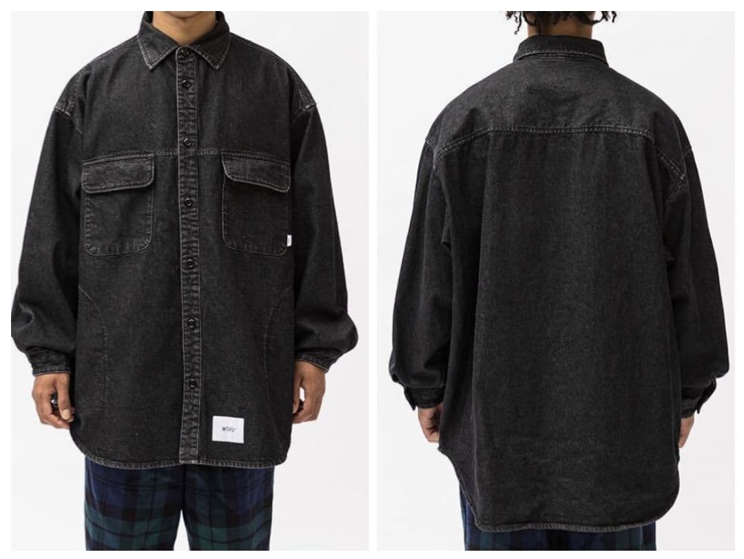 Wtaps Denim Shirts Dungaree Wcpo 01 Ls Cotton Black