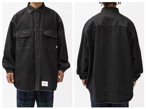 Wtaps Denim Shirts Dungaree Wcpo 01 Ls Cotton Black