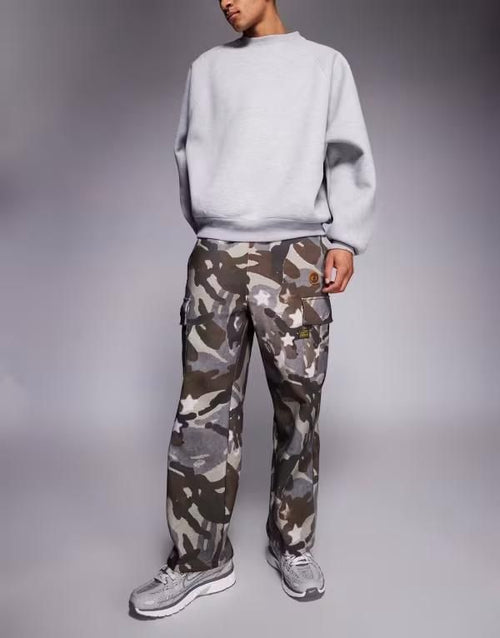 Others Aape By A Bathing Ape Loose Fit Cargo Pants Camo Print Brown