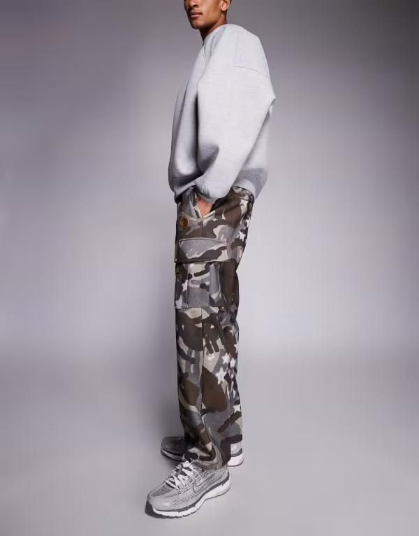 Others Aape By A Bathing Ape Loose Fit Cargo Pants Camo Print Brown