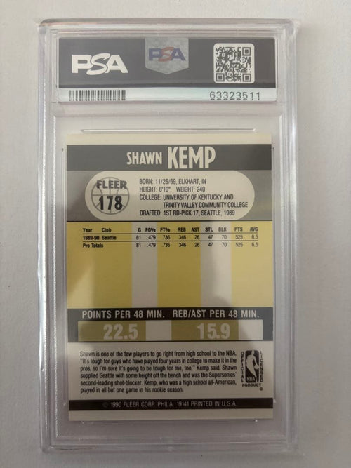 Nba 1990 Fleer Shawn Kemp #178 Mint Psa 9