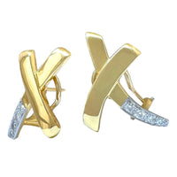 Tiffany Earrings (For Both Ears) Co. 750 K18 Yg Plat