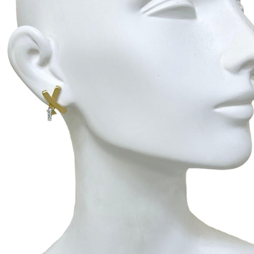 Tiffany Earrings (For Both Ears) Co. 750 K18 Yg Plat