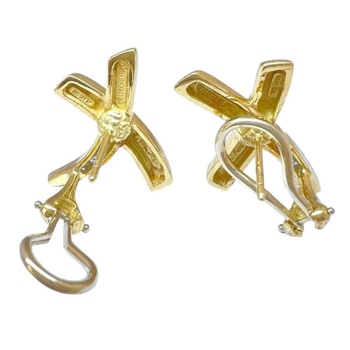 Tiffany Earrings (For Both Ears) Co. 750 K18 Yg Plat