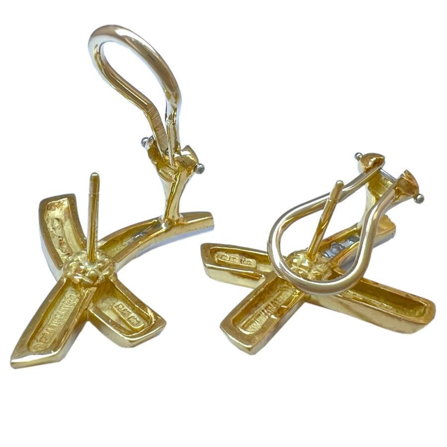 Tiffany Earrings (For Both Ears) Co. 750 K18 Yg Plat