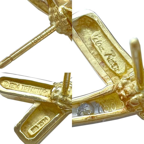 Tiffany Earrings (For Both Ears) Co. 750 K18 Yg Plat