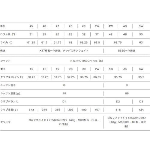 Yamaha Iron Sets N.S.Pro850