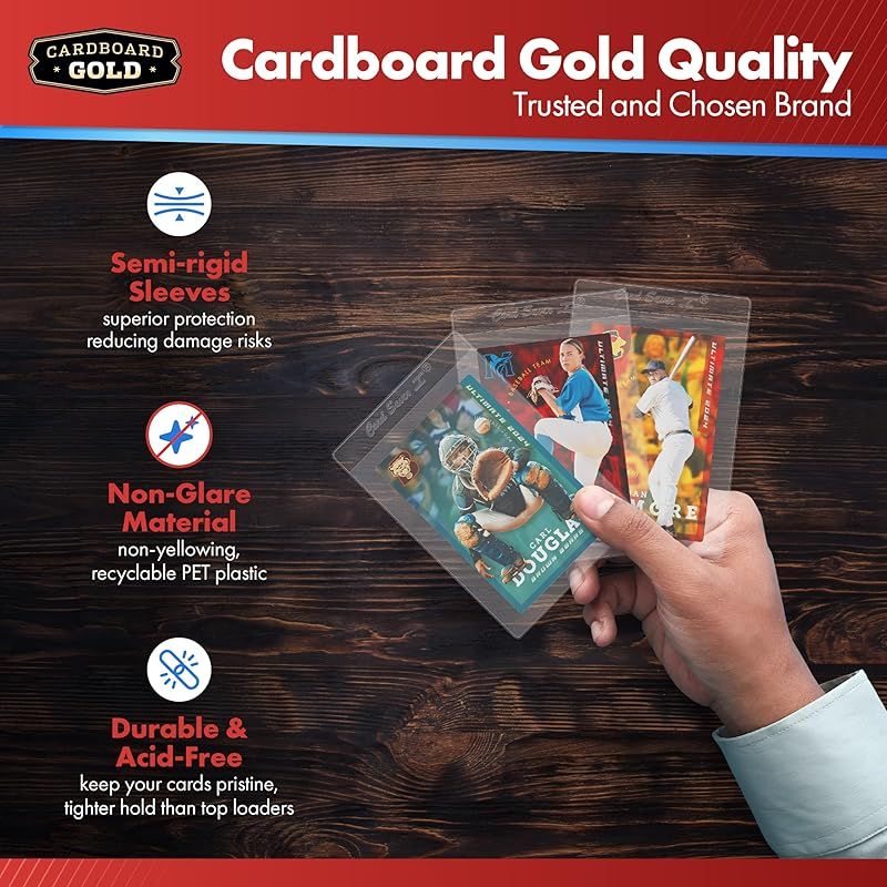 Card Case Cardboard Gold 1 Psa/Bgs 50 (2)