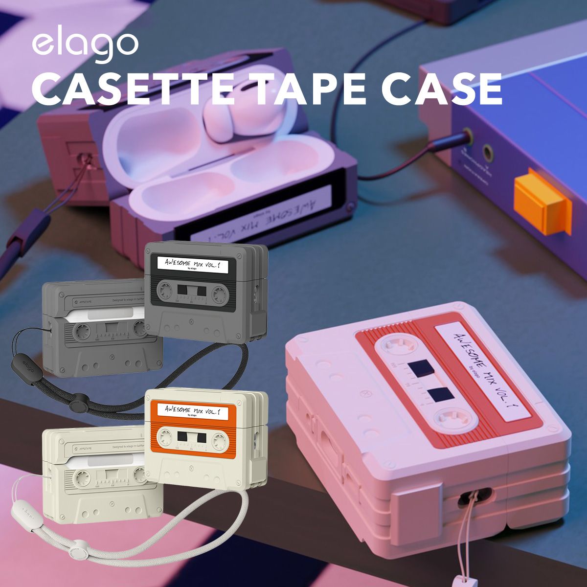 Earphone Case Airpods Pro2 Apple Pro 2 Elago Cassette Tape
