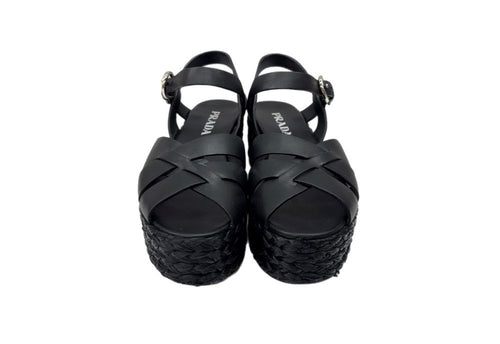 Prada Comfort Sandals Black 38 104S-1345
