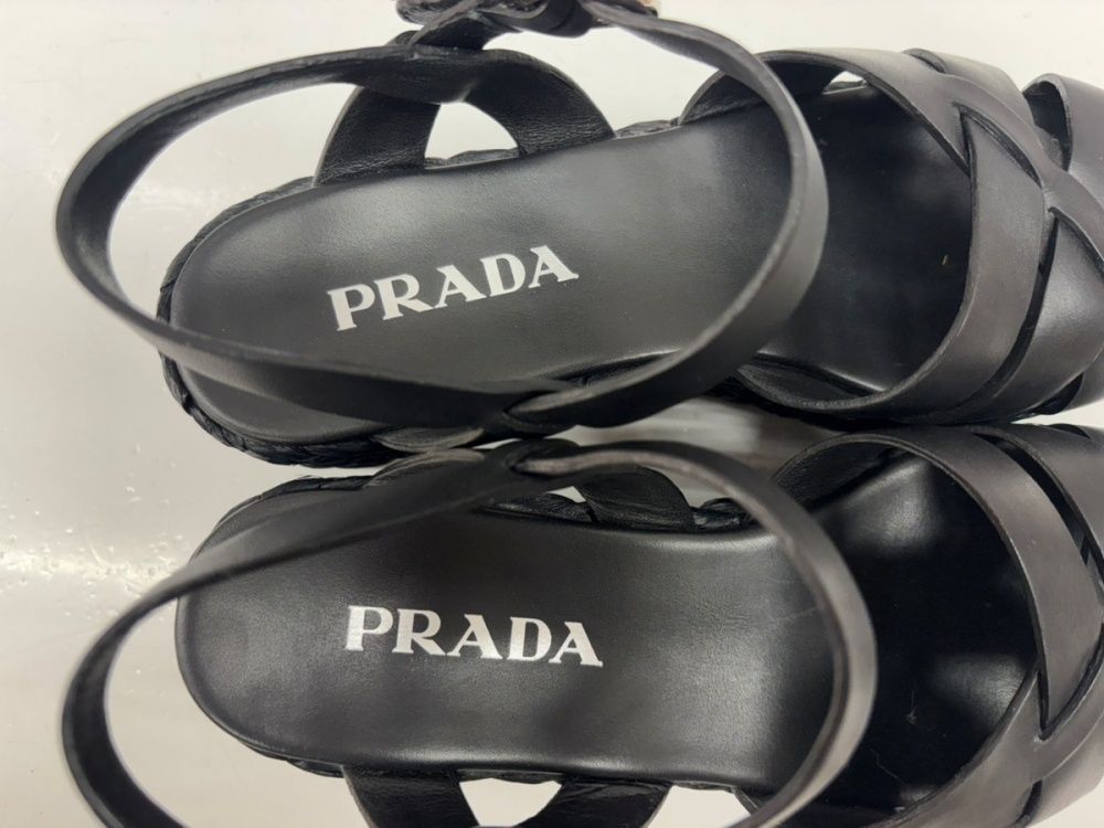 Prada Comfort Sandals Black 38 104S-1345