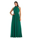 Long Sleeves, Three Quarter Sleeve A Mac Duggal Womens Line Chiffon Halter Neck
