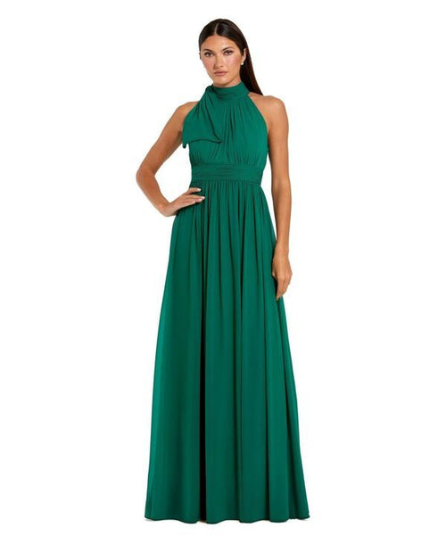 Long Sleeves, Three Quarter Sleeve A Mac Duggal Womens Line Chiffon Halter Neck