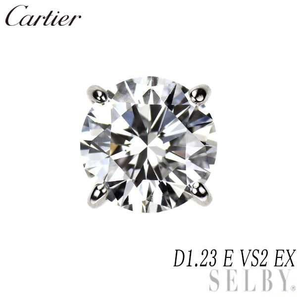 Cartier Earrings (For Both Ears) Pt950 1.23 E Vs2 Ex