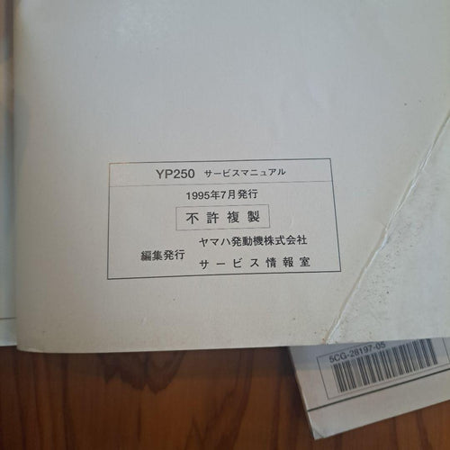 Catalog Manual Yamaha Yp250/Yp250S 1995