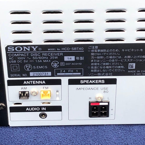Sony Mini Component Systems Cmt-Sbt40 Bluetooth Cd