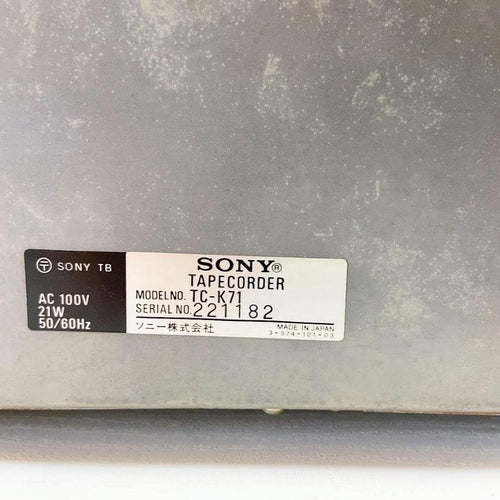 Cd, Md Cassette Decks Sony Tc-K71