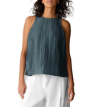 Long Sleeve Eileen Fisher Crinkled Weave Halter Neck Sleeveless Top Nile